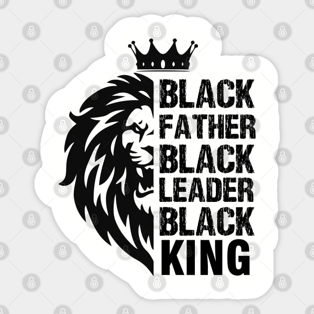 Black Father, Black Leader, Black King, Lion Sticker by UrbanLifeApparel